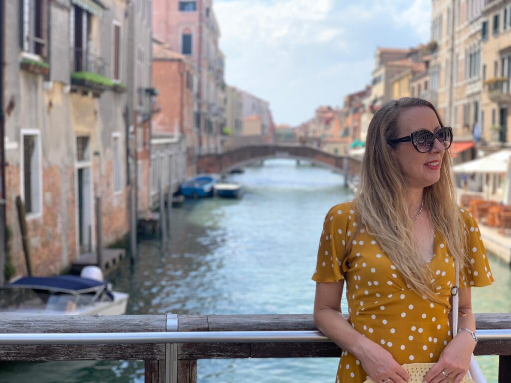 Cheryl in Venice river