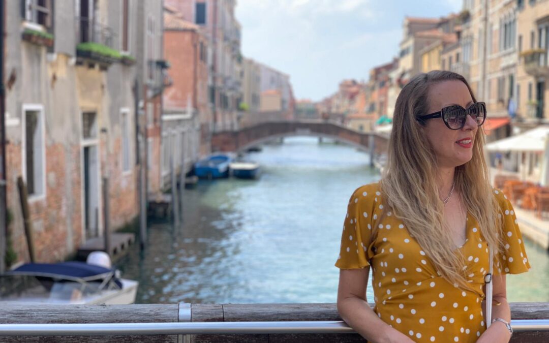 Cheryl in Venice river